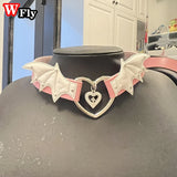 Bat Wings Devil Collar Pendant Leather Necklace