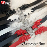 Bat Wings Devil Collar Pendant Leather Necklace