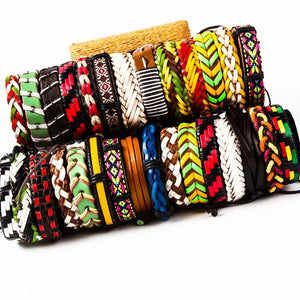 20 Pieces Cowhide Hand-Knitted Leather Bracelet Neutral Jewelry