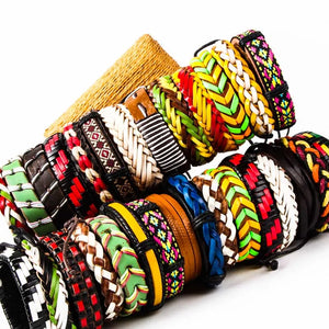 20 Pieces Cowhide Hand-Knitted Leather Bracelet Neutral Jewelry