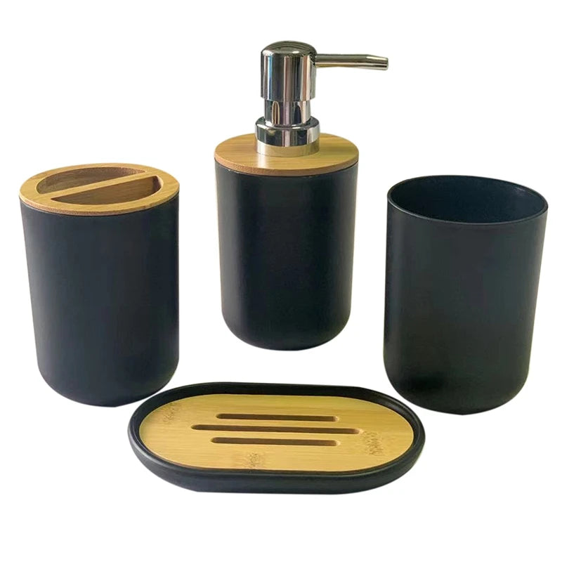 Bathroom Accessories Set Soap Dispenser Dish Toothbrush Holder Cup