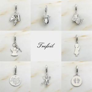 925 Sterling Silver Bay Bottles, Dummy & Shoe Angel Charm Jewelry