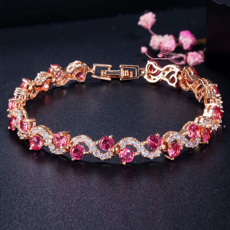 Copper Crystal Bracelet for Women Jewelry