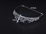 Clear Crystal Leaf CZ Crown Tiara Bridal Wedding Queen Princess Pageant Prom