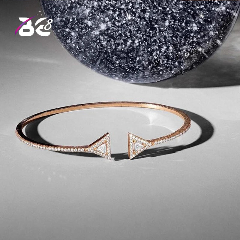 AAA+Zirconia Cuff Bracelet for Women, Micro Pave CZ Crystal Bangle