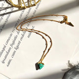 Geometric Cubic Zircon Pendant Necklace Women Party Jewelry