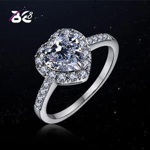 Heart CZ Engagement Ring Women Cocktail Party Bijoux Femme R118