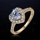 Heart CZ Engagement Ring Women Cocktail Party Bijoux Femme R118