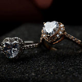Heart CZ Engagement Ring Women Cocktail Party Bijoux Femme R118