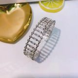AAA+ Zirconia Bangle Micro Pave CZ Crystal Cuff Bracelet