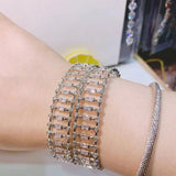 AAA+ Zirconia Bangle Micro Pave CZ Crystal Cuff Bracelet