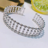 AAA+ Zirconia Bangle Micro Pave CZ Crystal Cuff Bracelet