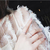 Tiny CZ Crystal Ring Party Gift Jewelry bijoux femme R113