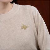 Gray Jade Butterfly Pendant Brooch Silver Plated Hetian Jade Butterfly Dance