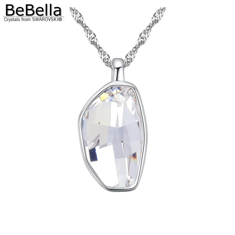 Geometric Crystal Pendant Necklace with Austrian Crystals