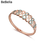 Rose Plated Crystal Bangle with Czech Crystal