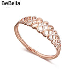 Rose Plated Crystal Bangle with Czech Crystal