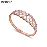 Rose Plated Crystal Bangle with Czech Crystal