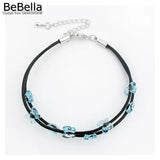 Crystal Butterfly Bead Rope Bracelet with Austrian Crystal