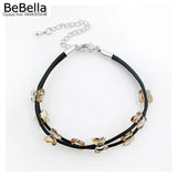 Crystal Butterfly Bead Rope Bracelet with Austrian Crystal