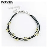 Crystal Butterfly Bead Rope Bracelet with Austrian Crystal