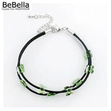 Crystal Butterfly Bead Rope Bracelet with Austrian Crystal