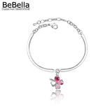 Crystal Clover Charm Pendant Bracelet for Women