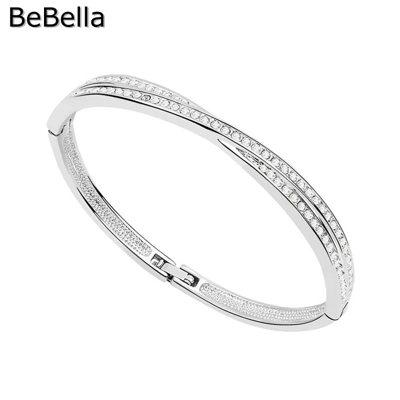 Edith Cross Crystals Bangle with Czech Crystals