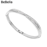 Edith Cross Crystals Bangle with Czech Crystals