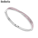 Edith Cross Crystals Bangle with Czech Crystals