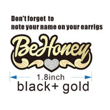 BeHoney Name Stud Earrings Personalized Nameplate Acrylic Laser Stud Earrings