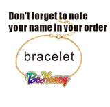 BeHoney Personalized Name Bracelet Acrylic Laser Rainbow Colorful Customize