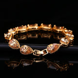 Big Teardrop Yellow CZ Stone Wedding Bracelet for Women