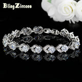 CZ Crystal Women Jewelry Round Cut Cubic Zirconia Beads Bracelets