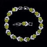 CZ Crystal Women Jewelry Round Cut Cubic Zirconia Beads Bracelets