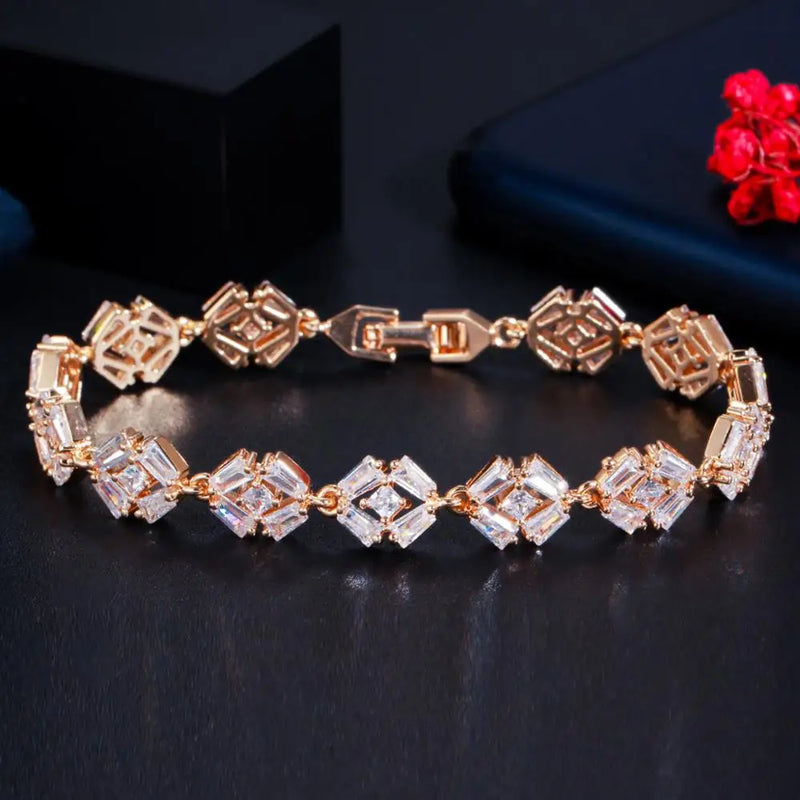 African Baguette CZ Crystal Bracelet B207