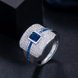 Green Square CZ Stackable Engagement Rings