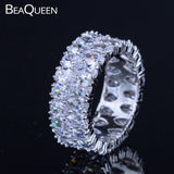Teardrop CZ Stone Silver Women Wedding Ring R043