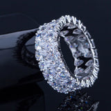 Teardrop CZ Stone Silver Women Wedding Ring R043