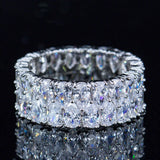 Teardrop CZ Stone Silver Women Wedding Ring R043