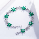 Dark Flower Tennis Bracelet Marquise Cubic Zircon Stone Jewelry