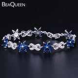 Dark Flower Tennis Bracelet Marquise Cubic Zircon Stone Jewelry
