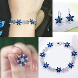 Dark Flower Tennis Bracelet Marquise Cubic Zircon Stone Jewelry