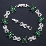 Dark Flower Tennis Bracelet Marquise Cubic Zircon Stone Jewelry