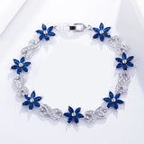 Dark Flower Tennis Bracelet Marquise Cubic Zircon Stone Jewelry