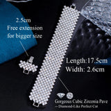 Luxurious CZ Paved Wide Round Bracelet Bangle Wedding Party Jewelry