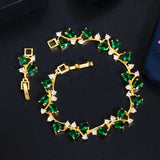 Leaf Cluster Tennis Bracelet 585 Yellow Women Jewelry B189