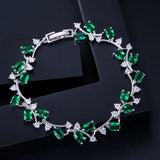 Leaf Cluster Tennis Bracelet 585 Yellow Women Jewelry B189