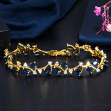 Leaf Cluster Tennis Bracelet 585 Yellow Women Jewelry B189