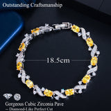 Oval Tennis Bracelet Yellow Green Red Cubic Zirconia Jewelry for Women